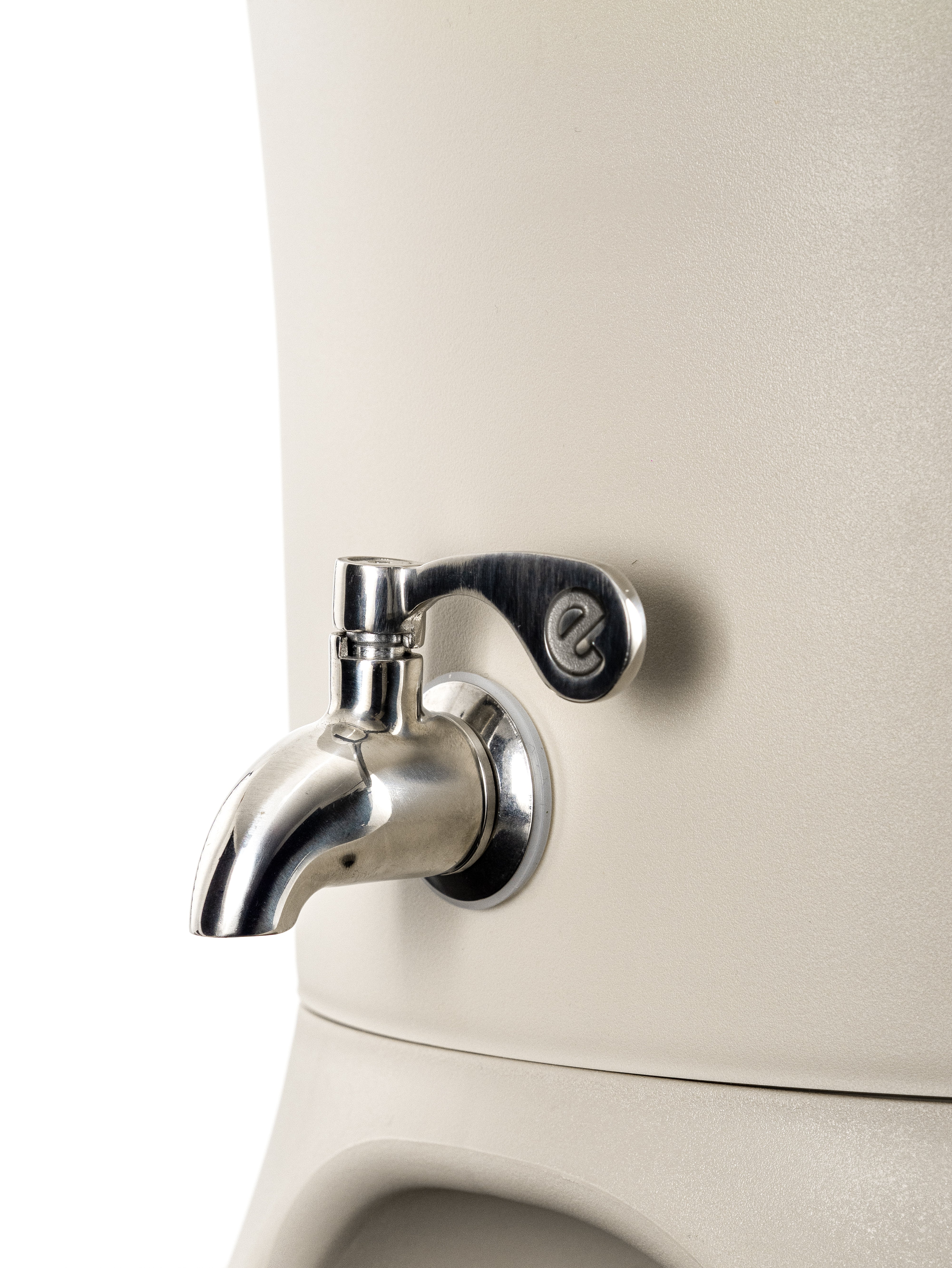 Ecofiltro Mazari Sand Beige natural gravity water filter with durable beige container.